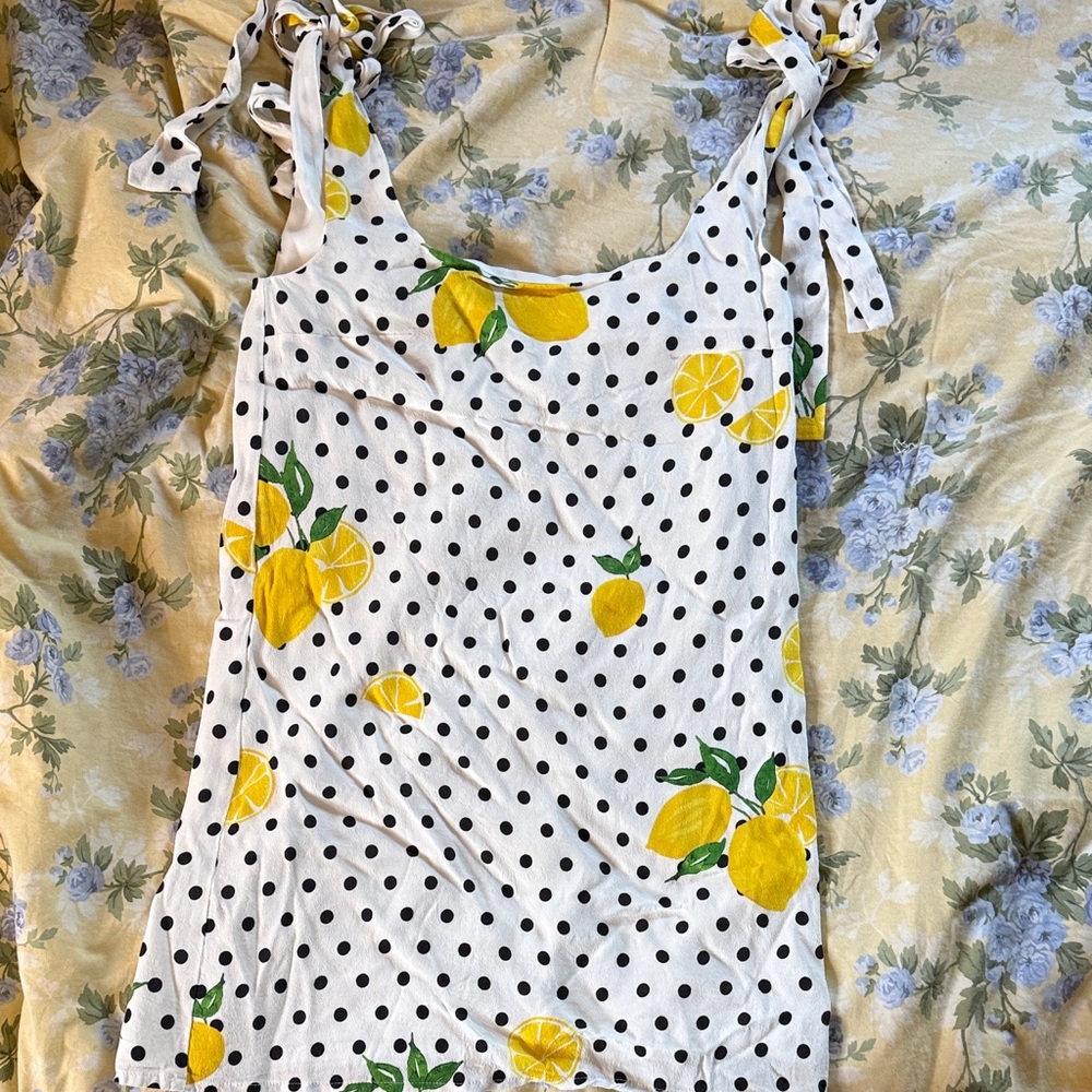 Lovers & Friends Lemon Polka Dot Mini Dress
